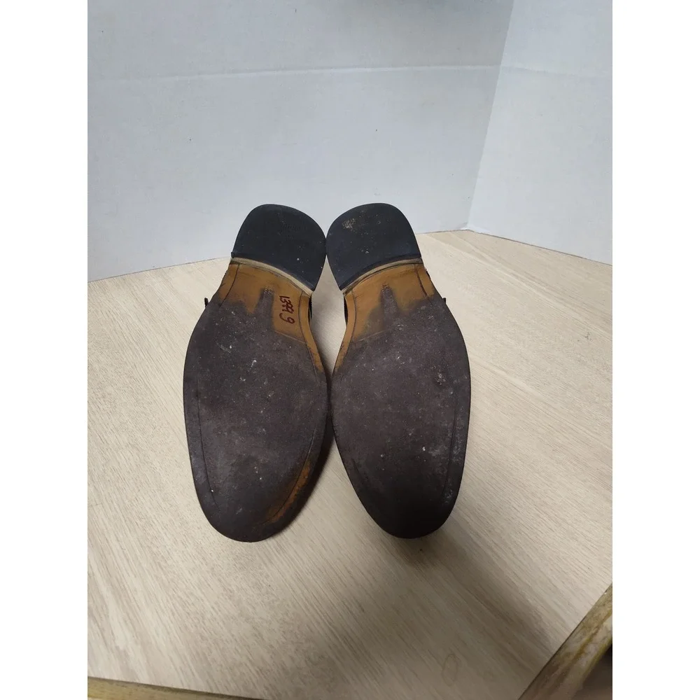 Florsheim 12132 Black Leather Monk Strap Loafers Mens Size 10 Dress Shoes